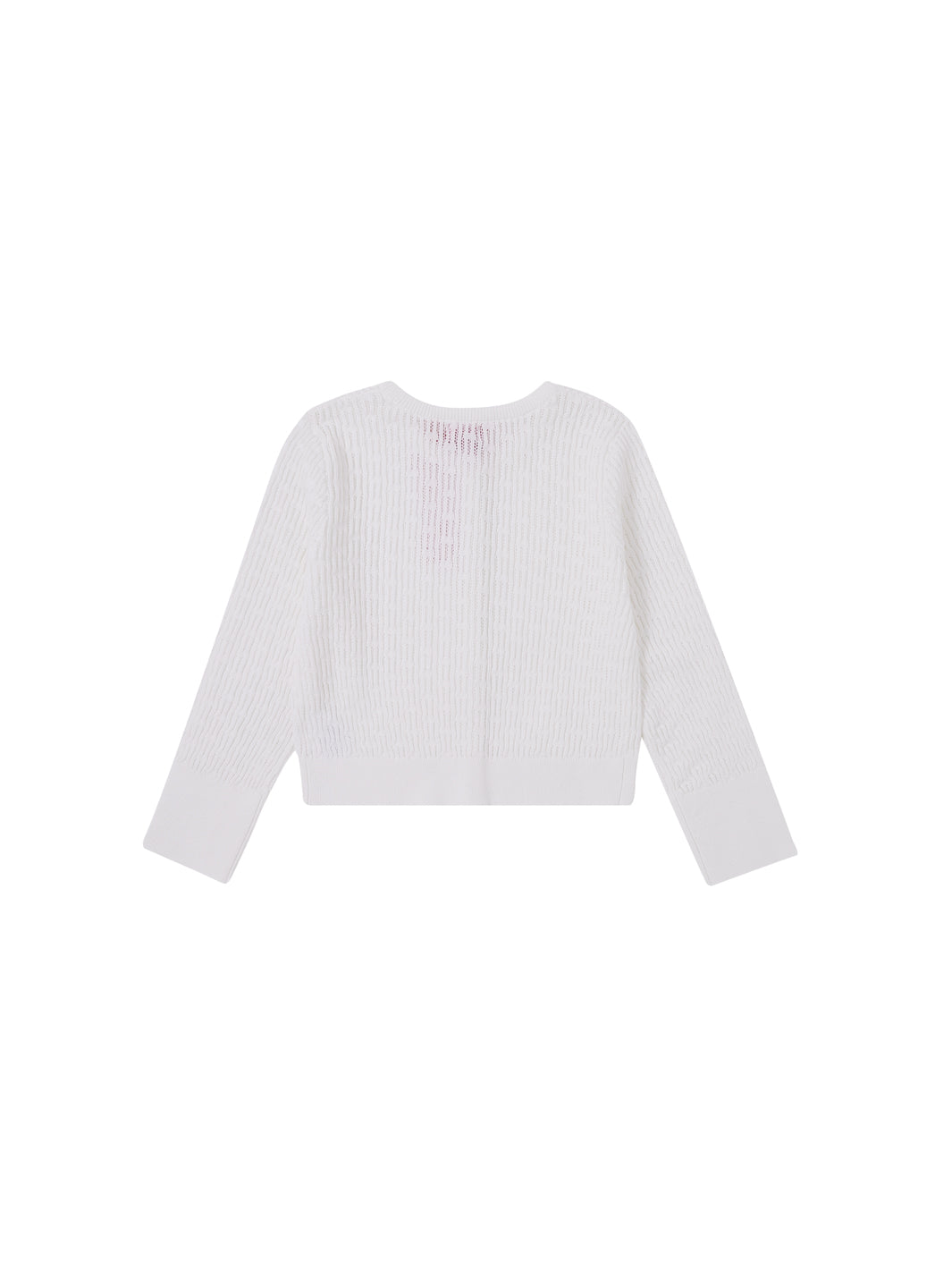 Cardigan Crop Length Sweater - Ivory White
