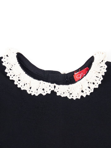 Baby Lace Collar Set - Black