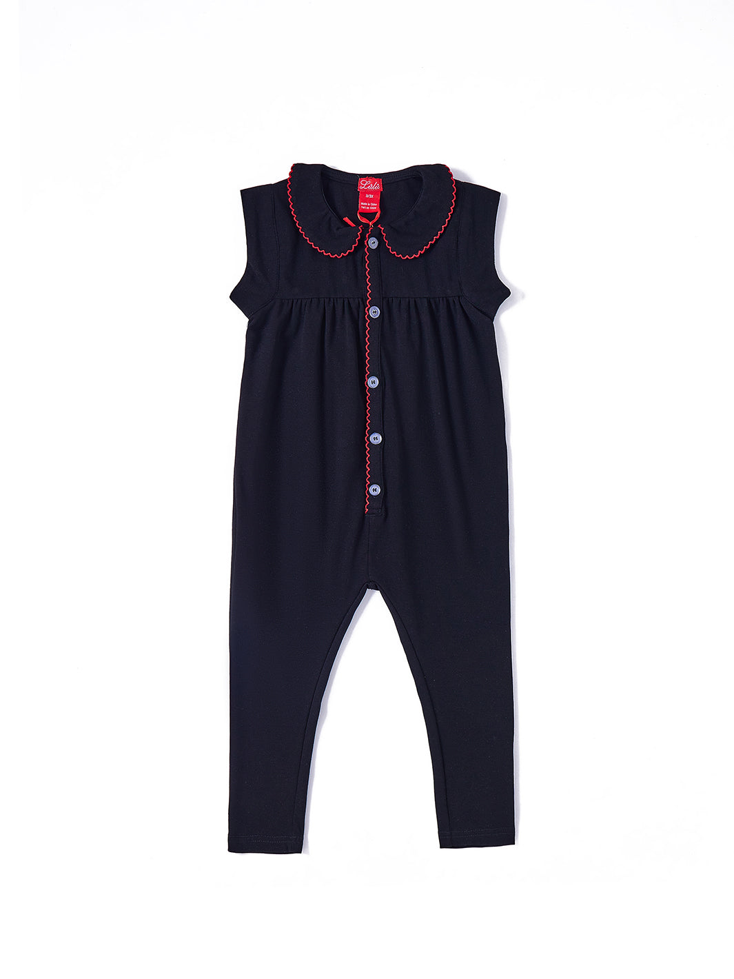 Baby Collar Rickrack Overall