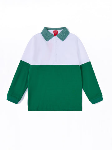 Bottom Combo Polo - White/Deep Green