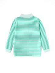 Striped Polo - Green/Ice Blue