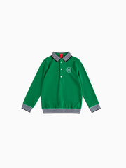 Collar Striped Polo - Deep Green