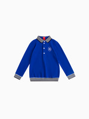 Collar Striped Polo - Deep Royal blue