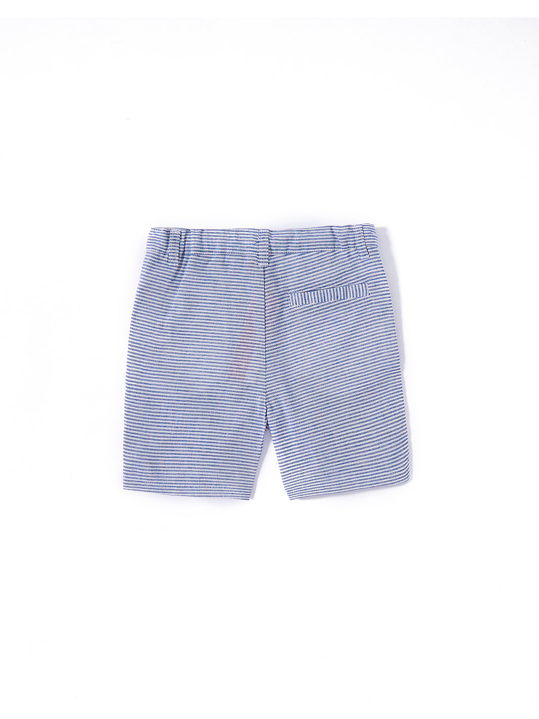 Linen Striped Short Pants - Blue