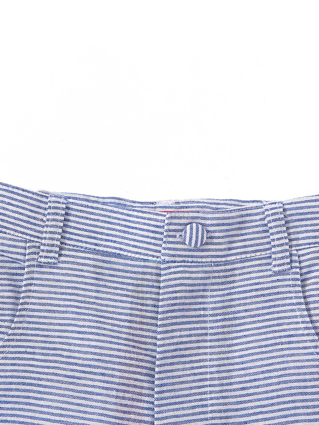 Linen Striped Short Pants - Blue