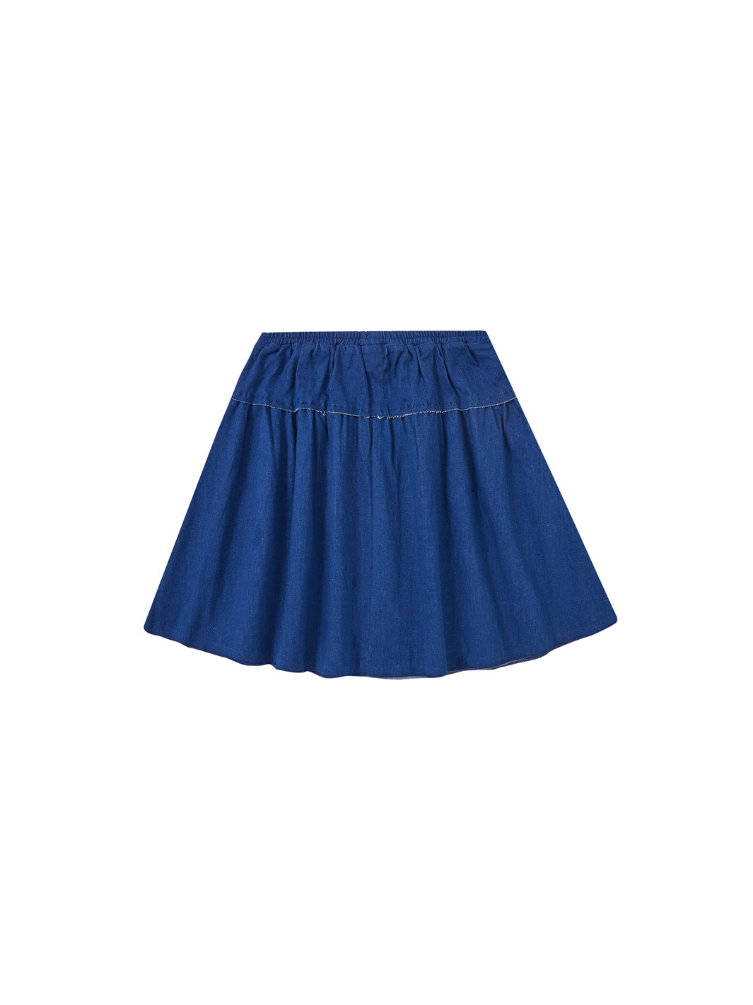 Denim Elastic Yoke Skirt - Blue Denim