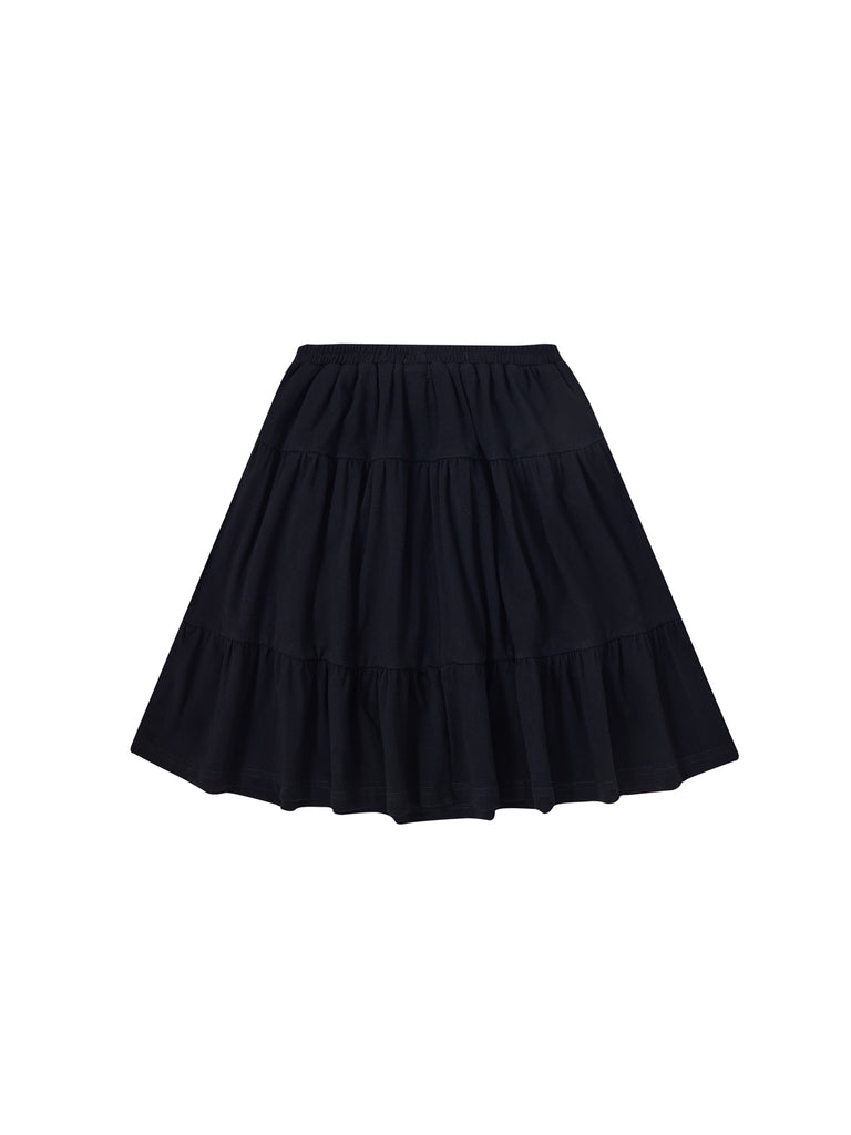 ★LUVISTRUE★[MARIE] LAYERED LONG SKIRT(BLACK)★正規品/人気 Long embroidered skirt Black / Gray For Women | Maje