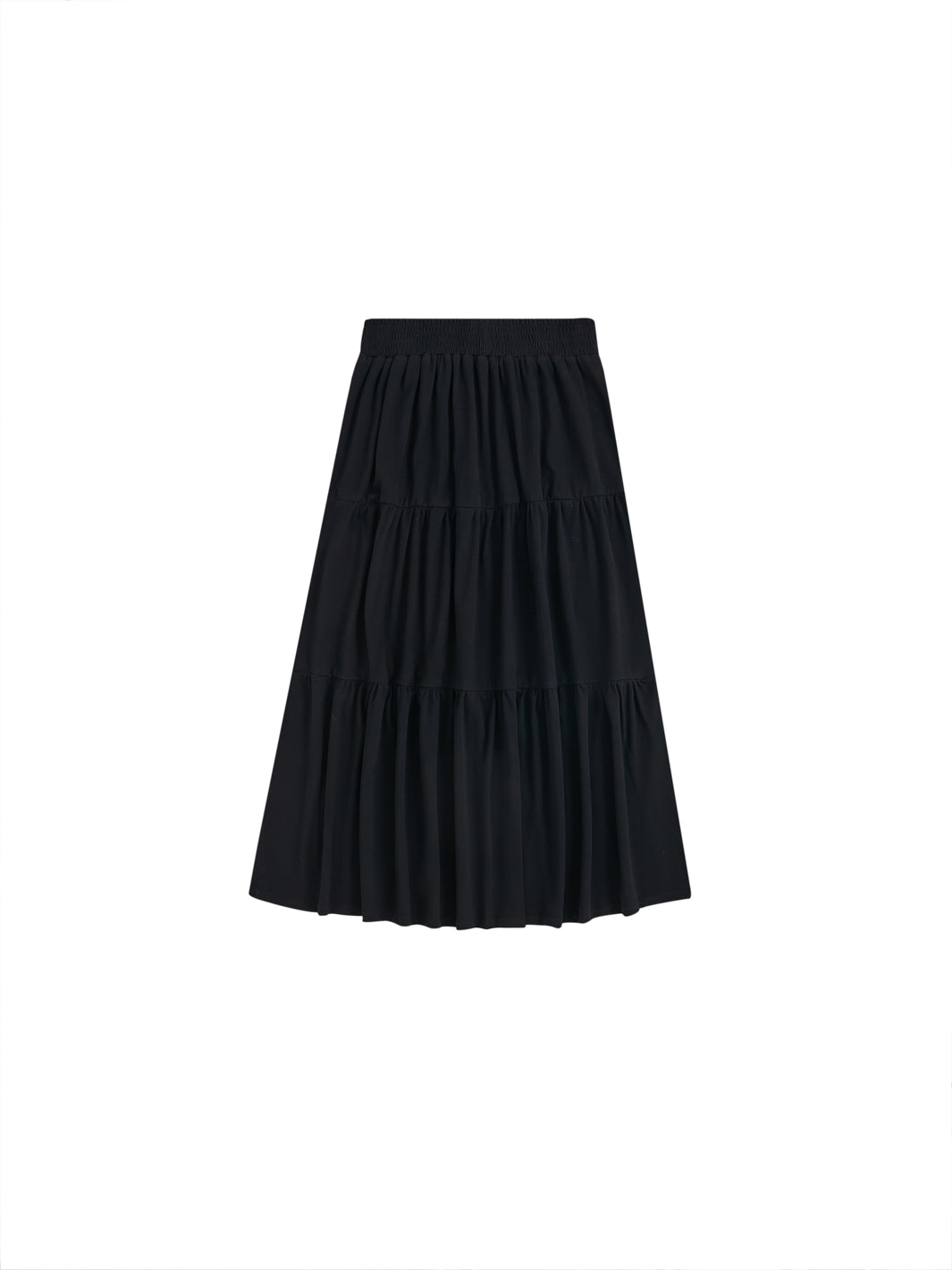 Tiered Maxi Length Jersey Skirt