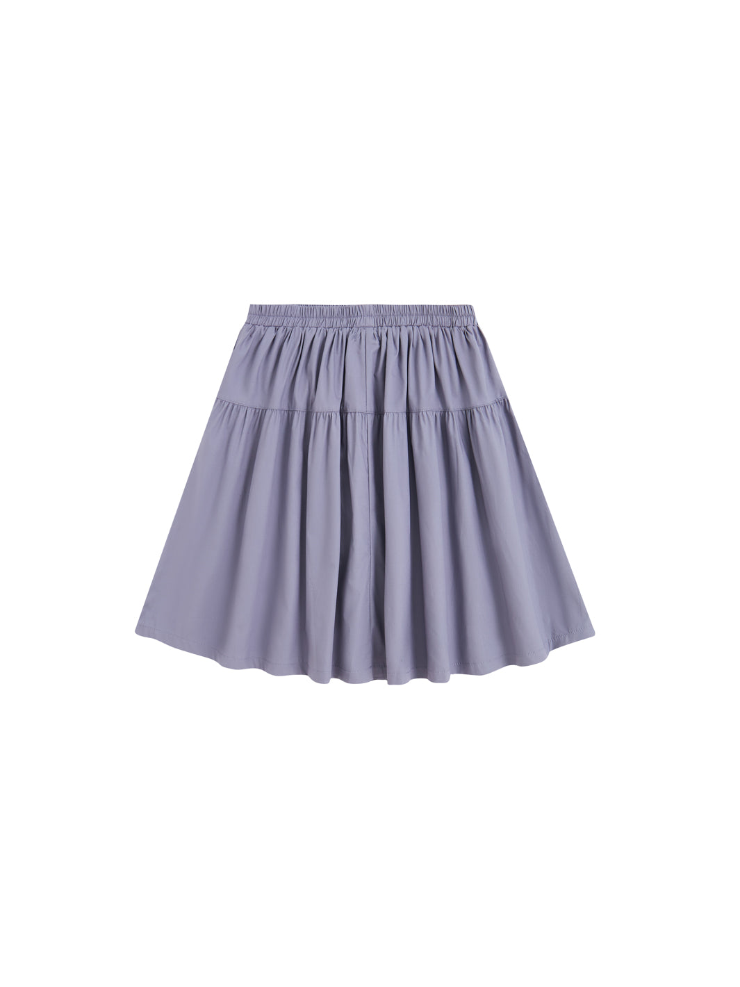 Solid Gathered Skirt - Grey