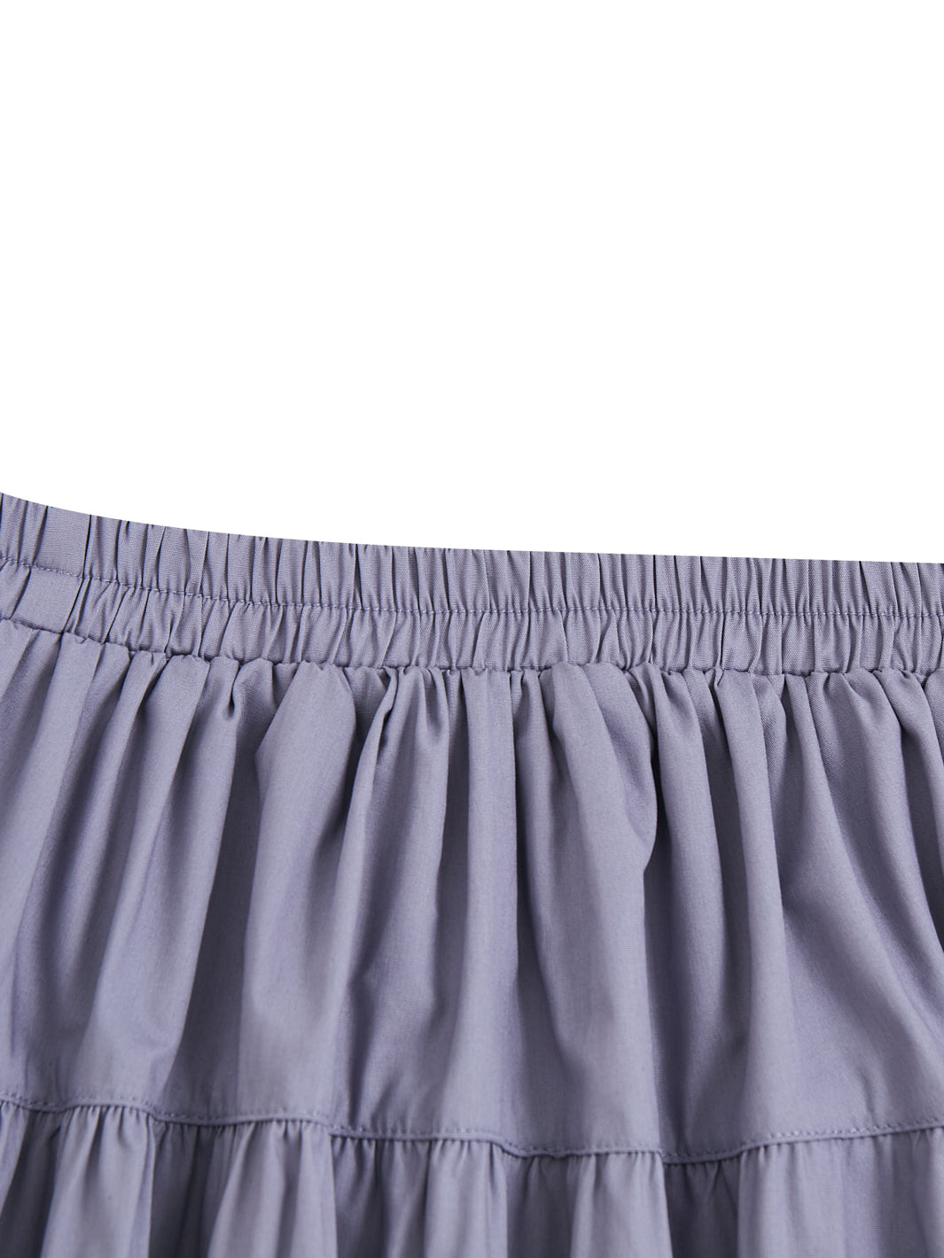 Solid Gathered Skirt - Grey