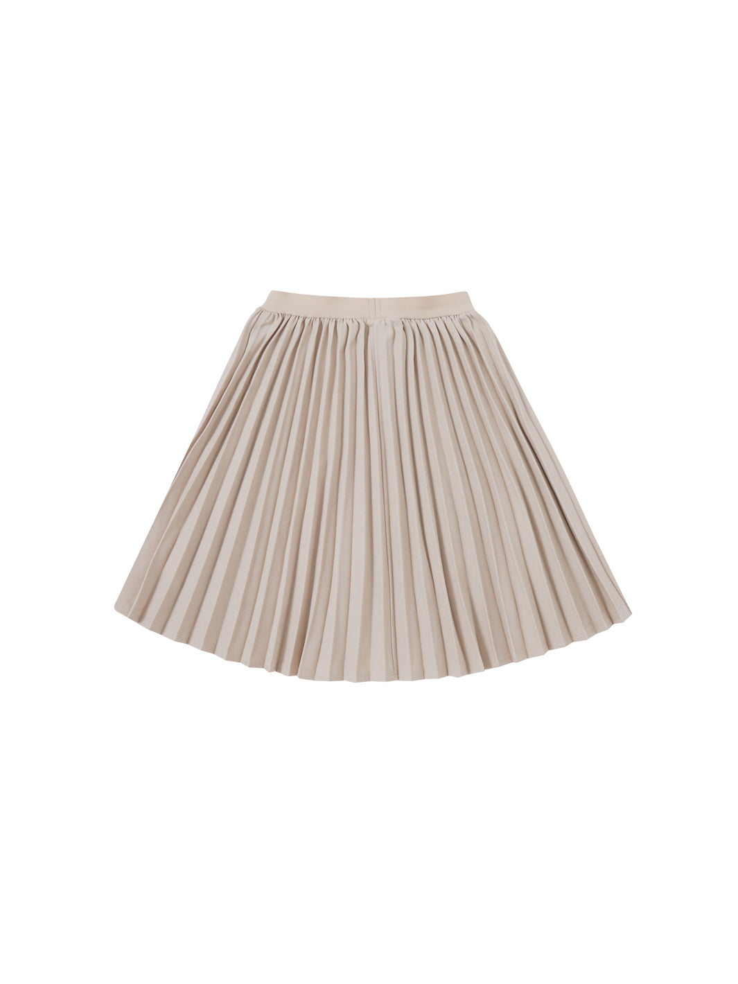 Solid Accordion Pleated Skirt - Beige