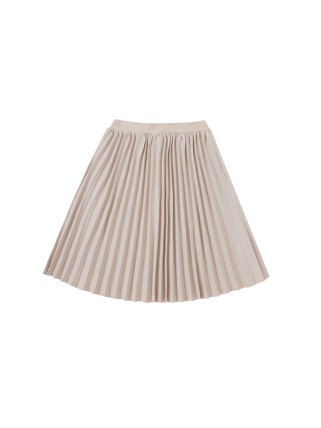 Solid Accordion Pleated Skirt - Beige