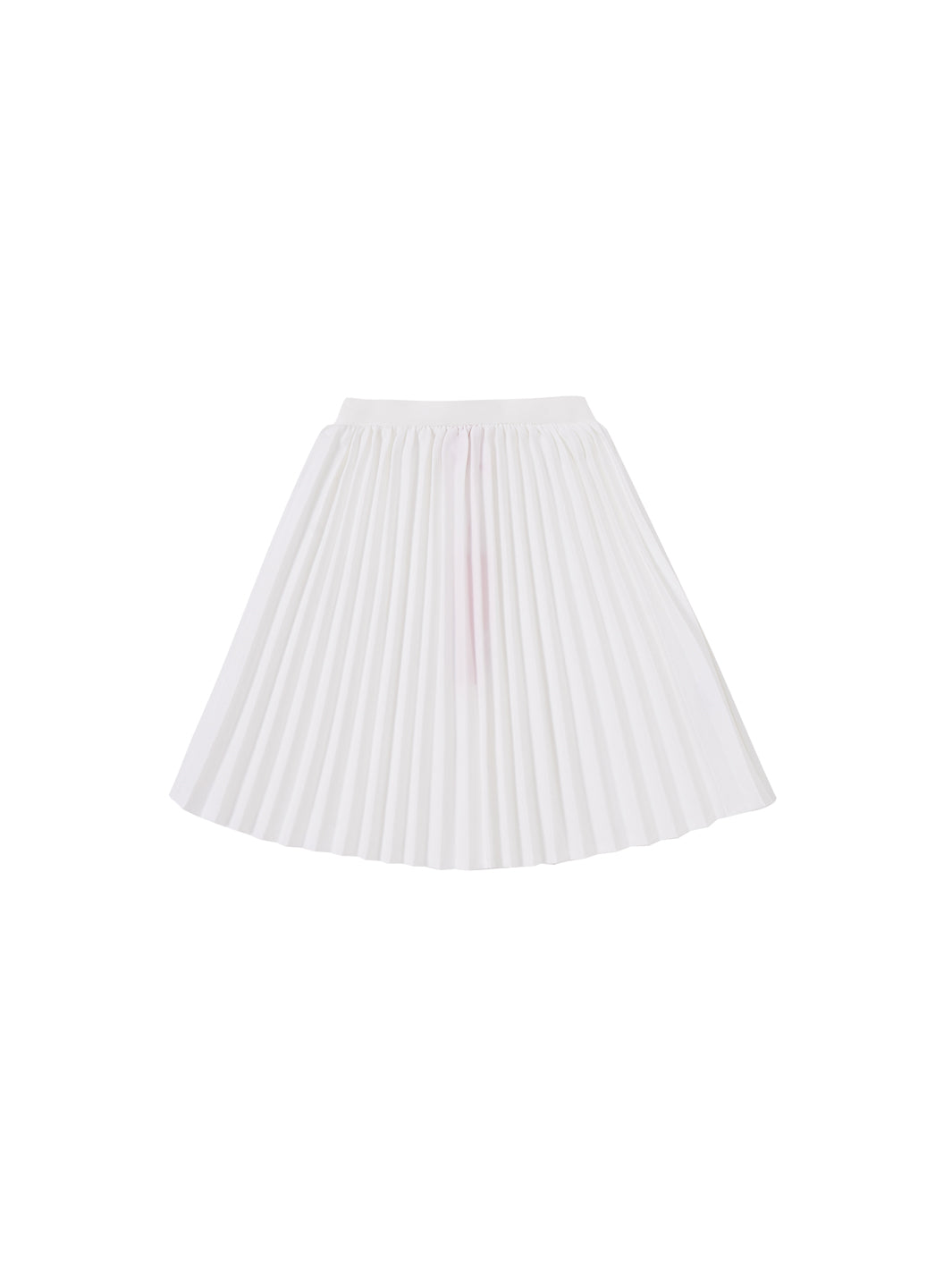 Solid Accordion Pleated Skirt - Winter white
