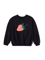 Top con estampado de fresas - Negro