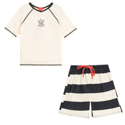 Boys Striped Swim Set