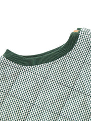 Gingham Quilted Top - Green/White