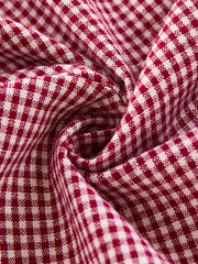 Gingham Ruffle Collar Shirt - Burgandy