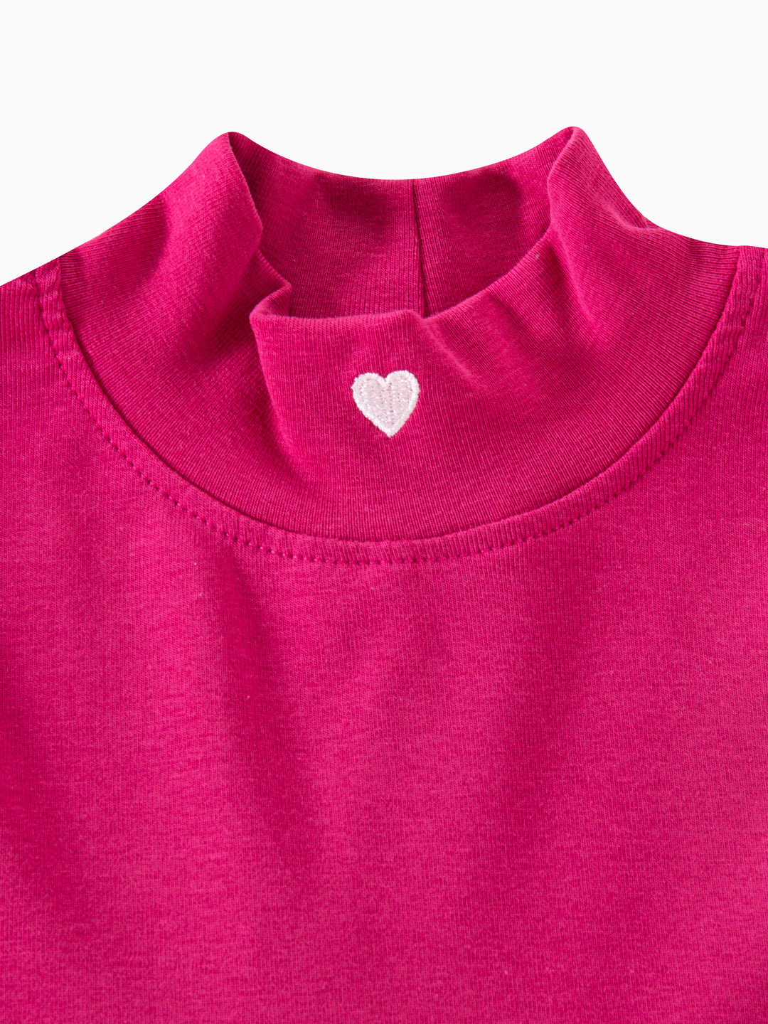 Mock Neck Heart Dress - Berry