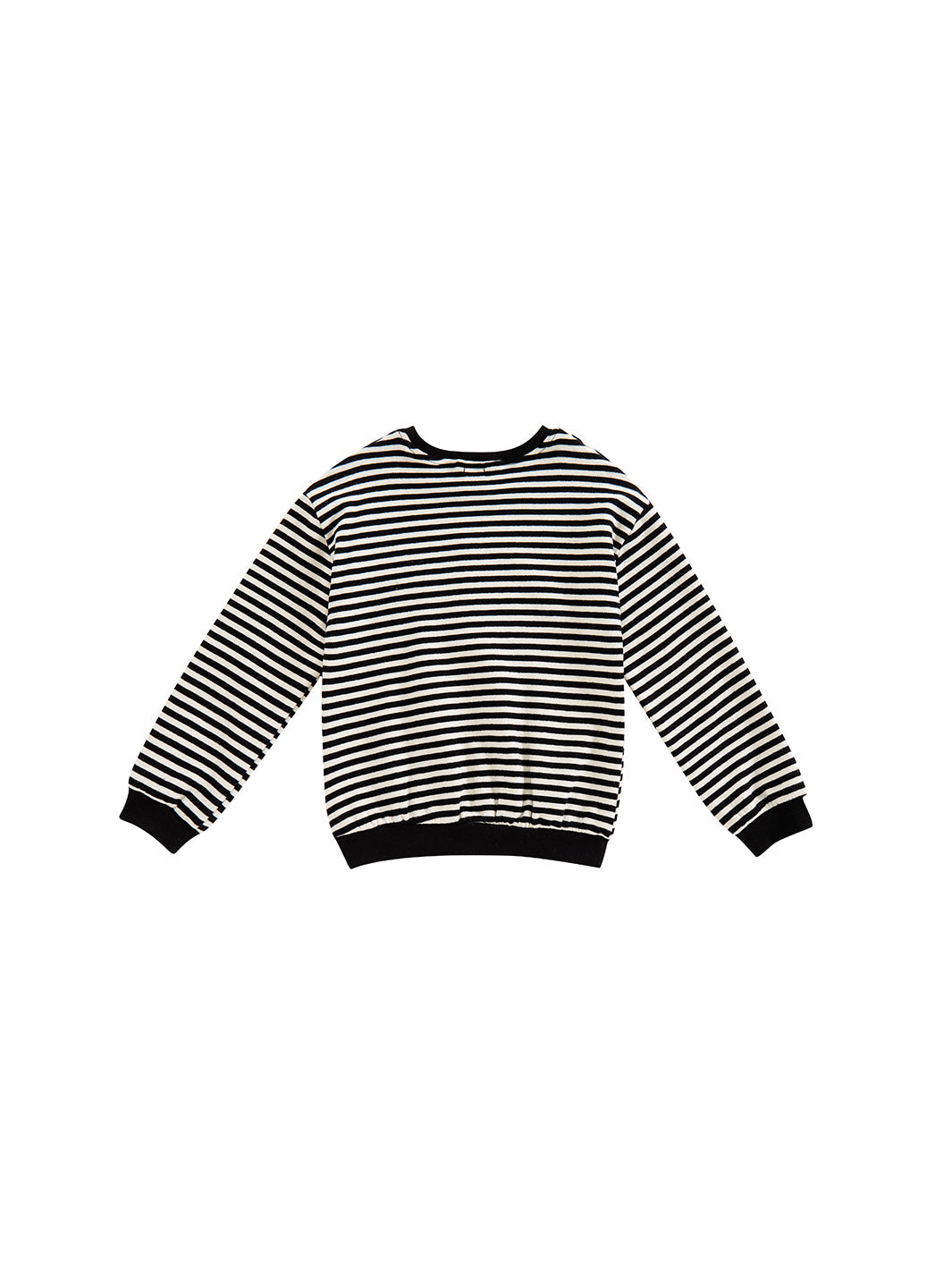 Striped Heart Top - Off White/Black