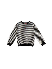 Striped Heart Top - Off White/Black