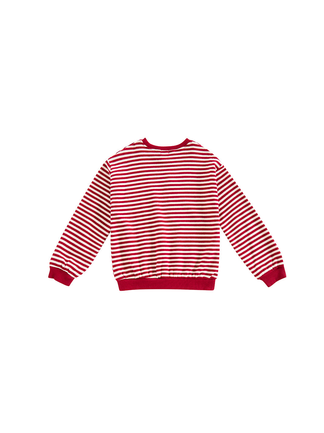 Striped Heart Top - Off white/Burgundy