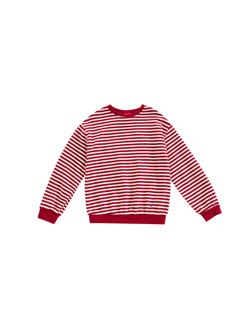 Striped Heart Top - Off white/Burgundy