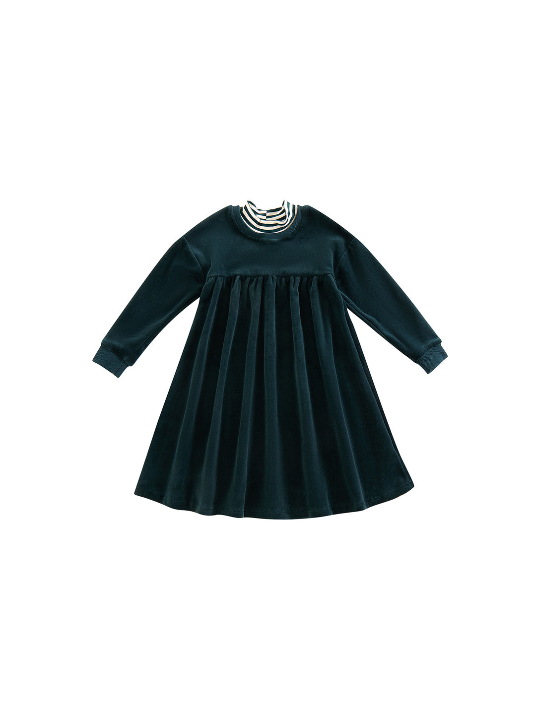 Velour Stripe Mock Neck Dress