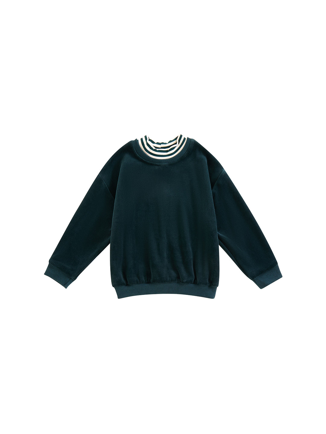 Velour Stripe Mock Neck Top