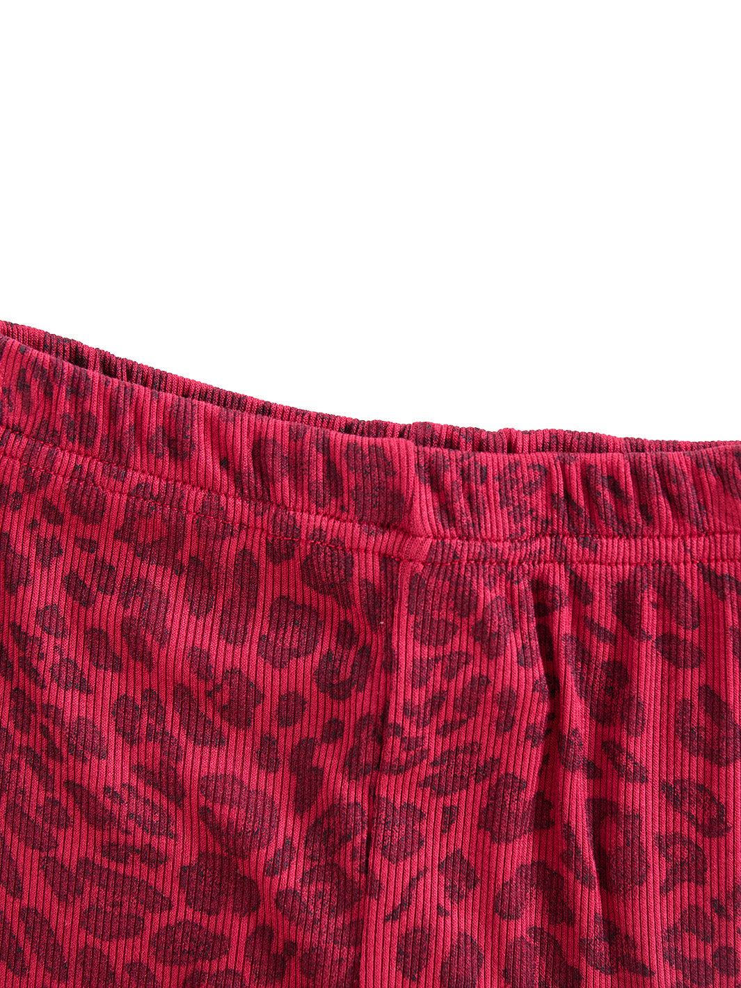 Baby Leopard Mock Neck Set - Burgundy