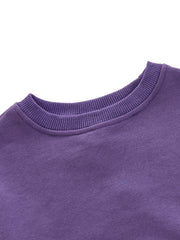 Raw Edge Crop Length Top - Purple