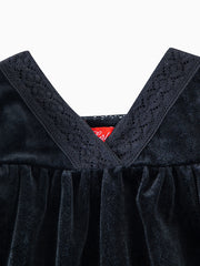 Lace Insert Dress - Black