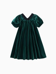 Lace Insert Dress - Green