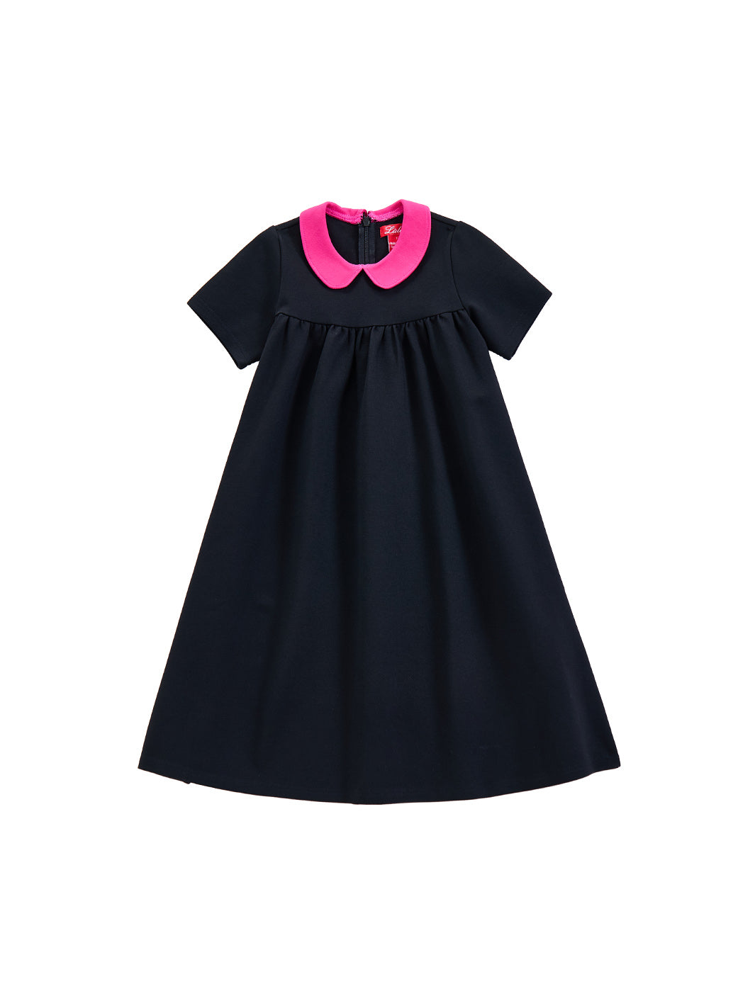 Contrast Collar Short Sleeve Dress