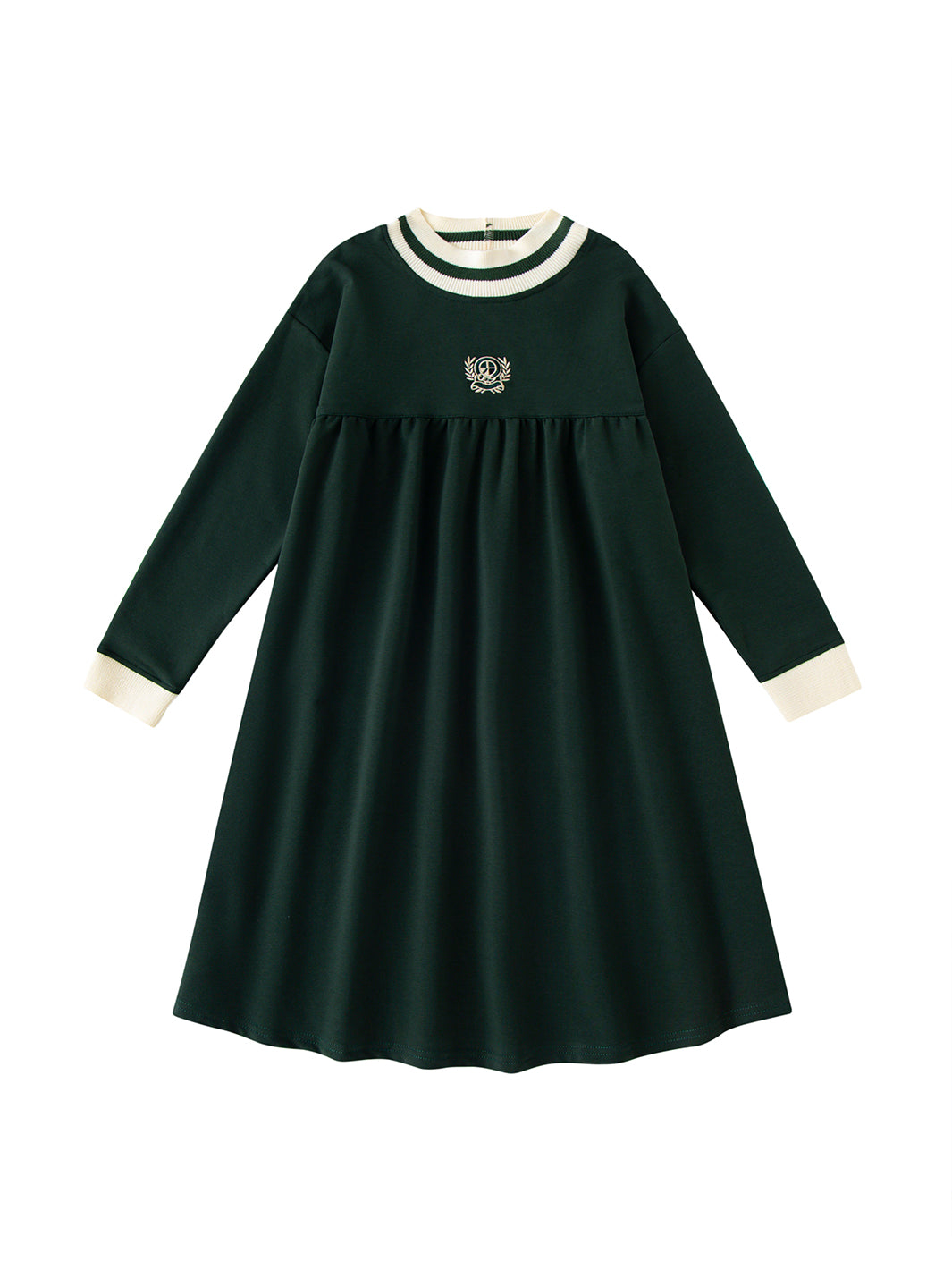 Mock Neck Emblem High Cut Dress