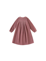 Corduroy Collar Dress - Dusty Pink