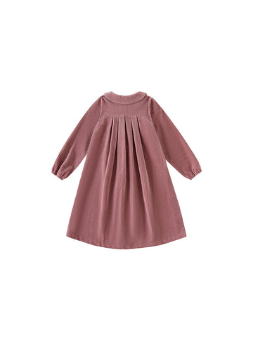 Corduroy Collar Dress - Dusty Pink