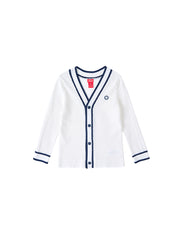 Cardigan Emblem Sweater - Cream White