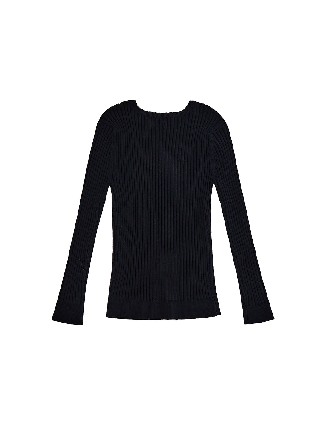 Basic Round Neck Sweater - Black