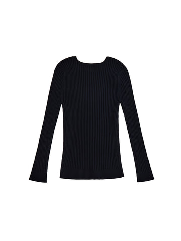 Basic Round Neck Sweater - Black