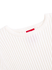 Basic Round Neck Sweater - Cream White