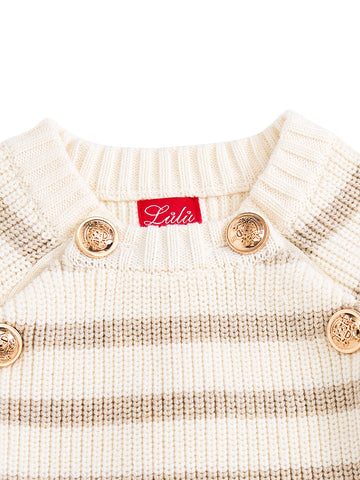 Stripe Buttons Sweater