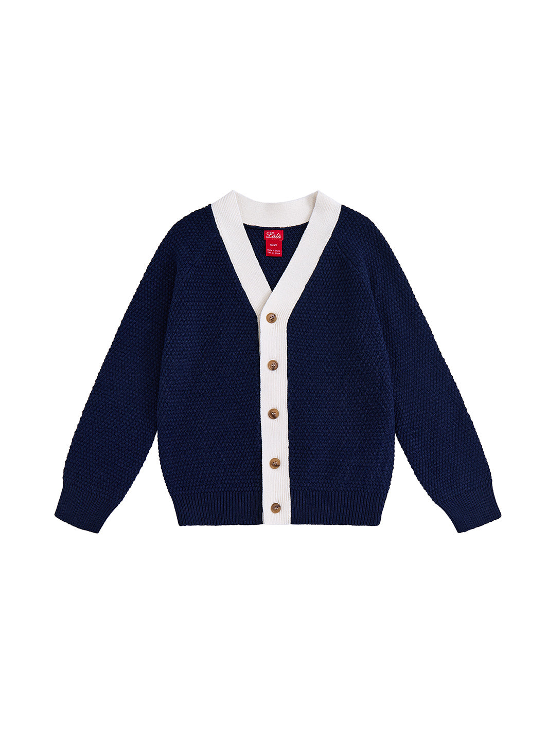 Raised Bubble Knit Cardigan - Navy Mix