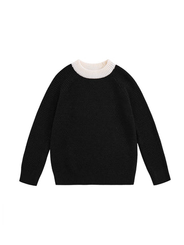 Raised Bubble Knit Sweater - Charcoal Mélange