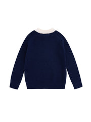 Raised Bubble Knit Sweater - Navy Mix