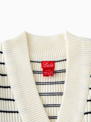 Raised Knit Striped Cardigan