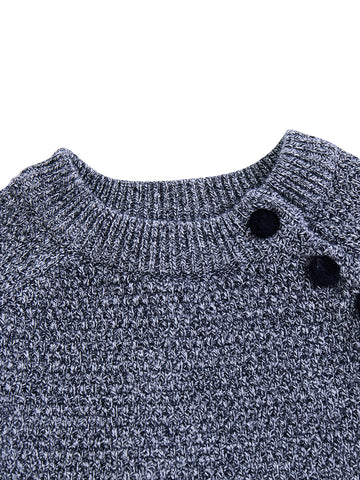 Buttons Sweater - Black White Mix