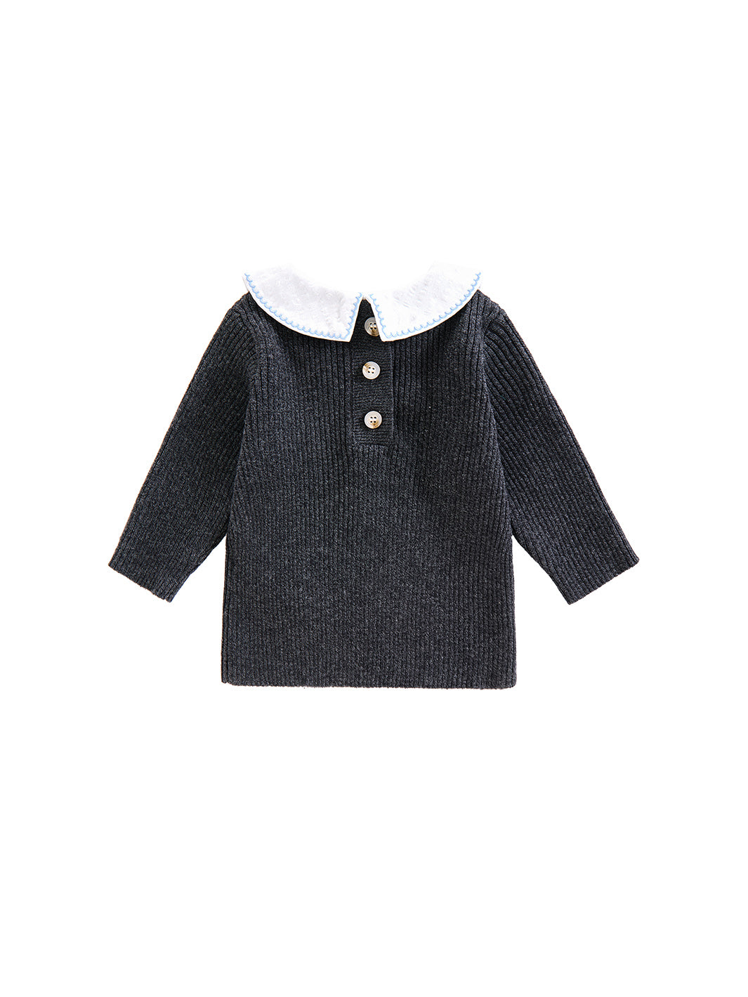 Pointy Collar Sweater - Charcoal Mélange