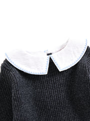 Pointy Collar Sweater - Charcoal Mélange