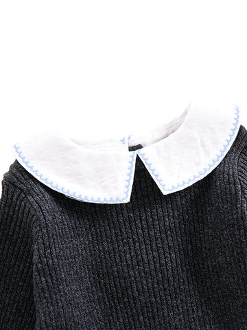 Pointy Collar Sweater - Charcoal Mélange