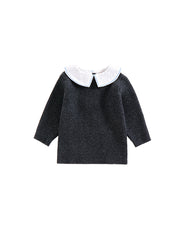 Pointy Collar Sweater - Charcoal Mélange